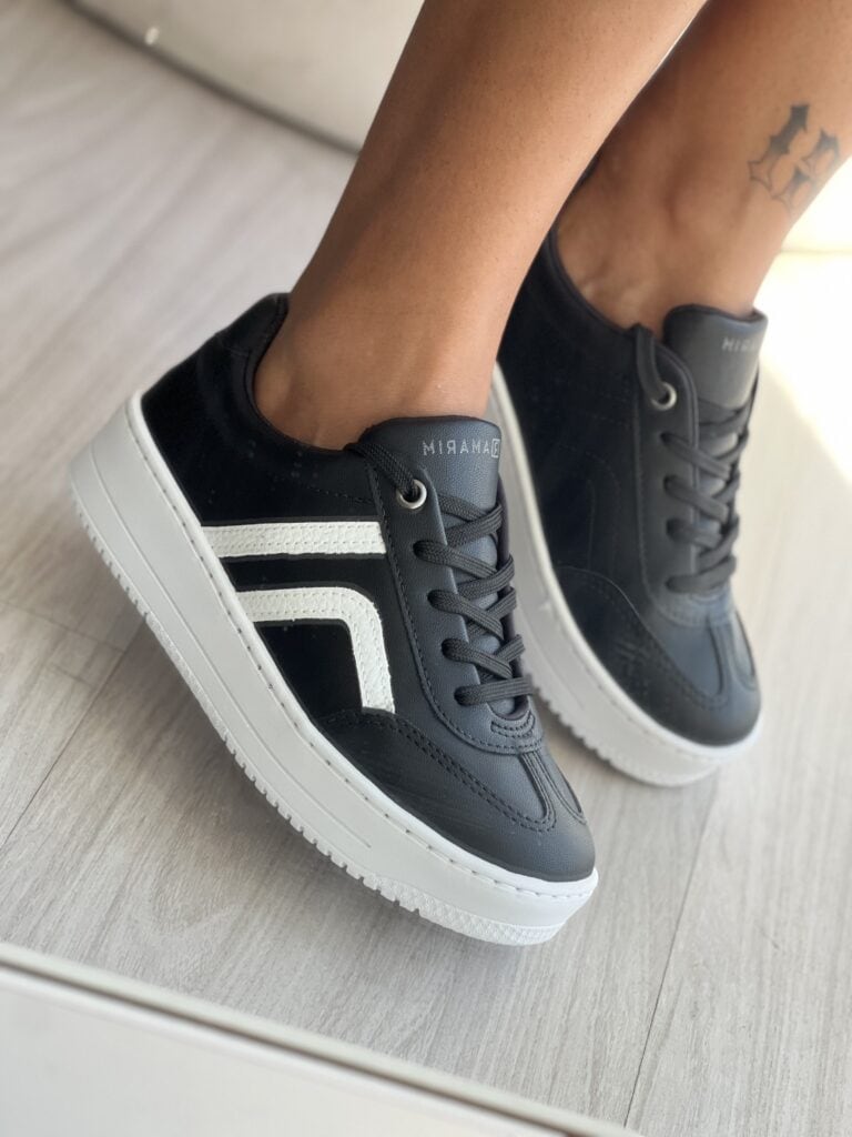 tênis snk preto com branco ramarim 24 91103