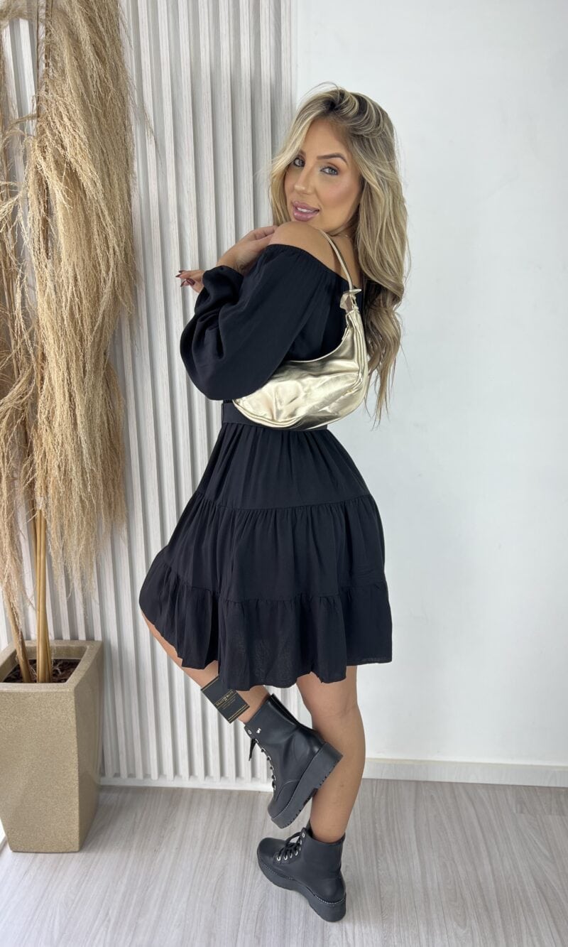 vestido ciganinha manga longa frida preto vestido ciganinha manga longa frida preto