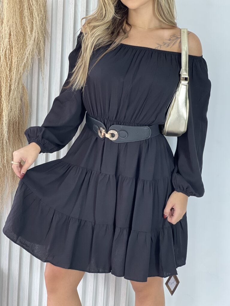 vestido ciganinha manga longa frida preto vestido ciganinha manga longa frida preto