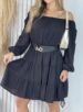 vestido ciganinha manga longa frida preto