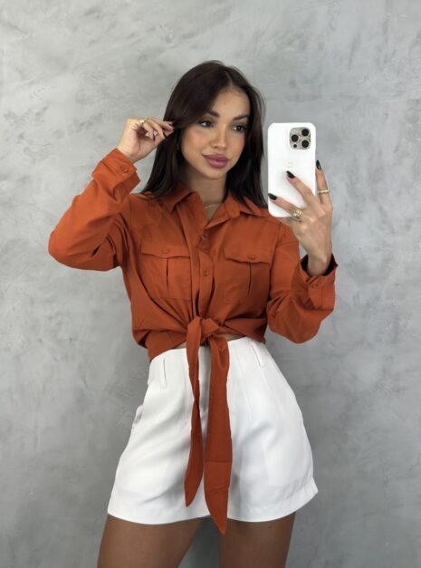 camisa de amarrar zoe telha