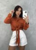 camisa de amarrar zoe telha