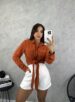 camisa de amarrar zoe telha