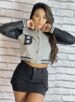 jaqueta bomber colegial emmeline cinza