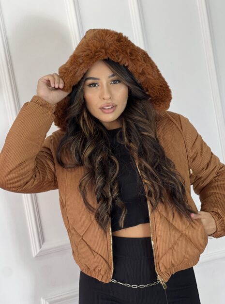 jaqueta puffer dupla face larissa marrom