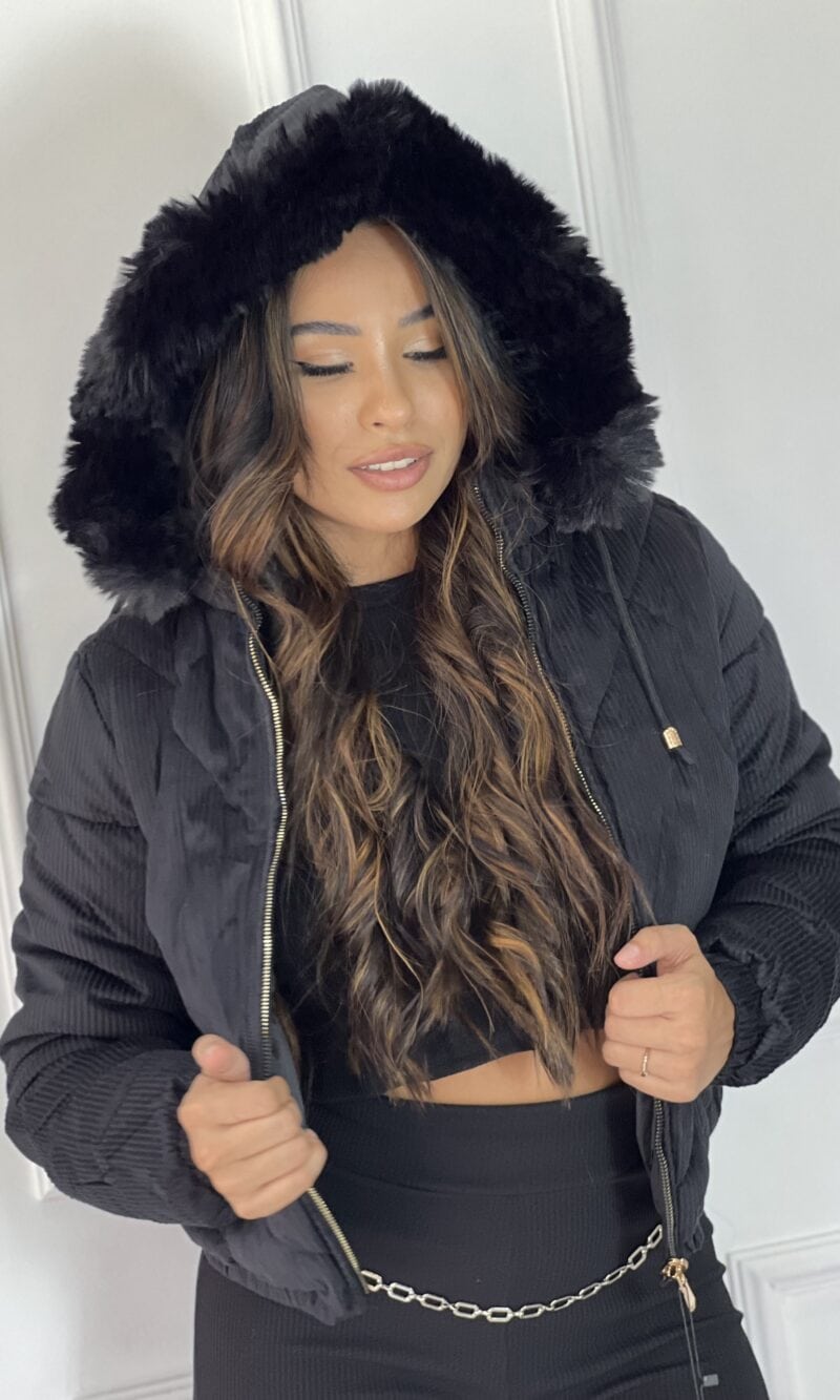 Jaqueta Puffer Dupla Face Larissa Preto