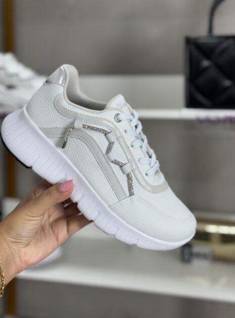 tênis snk branco com strass ramarim 24 77104