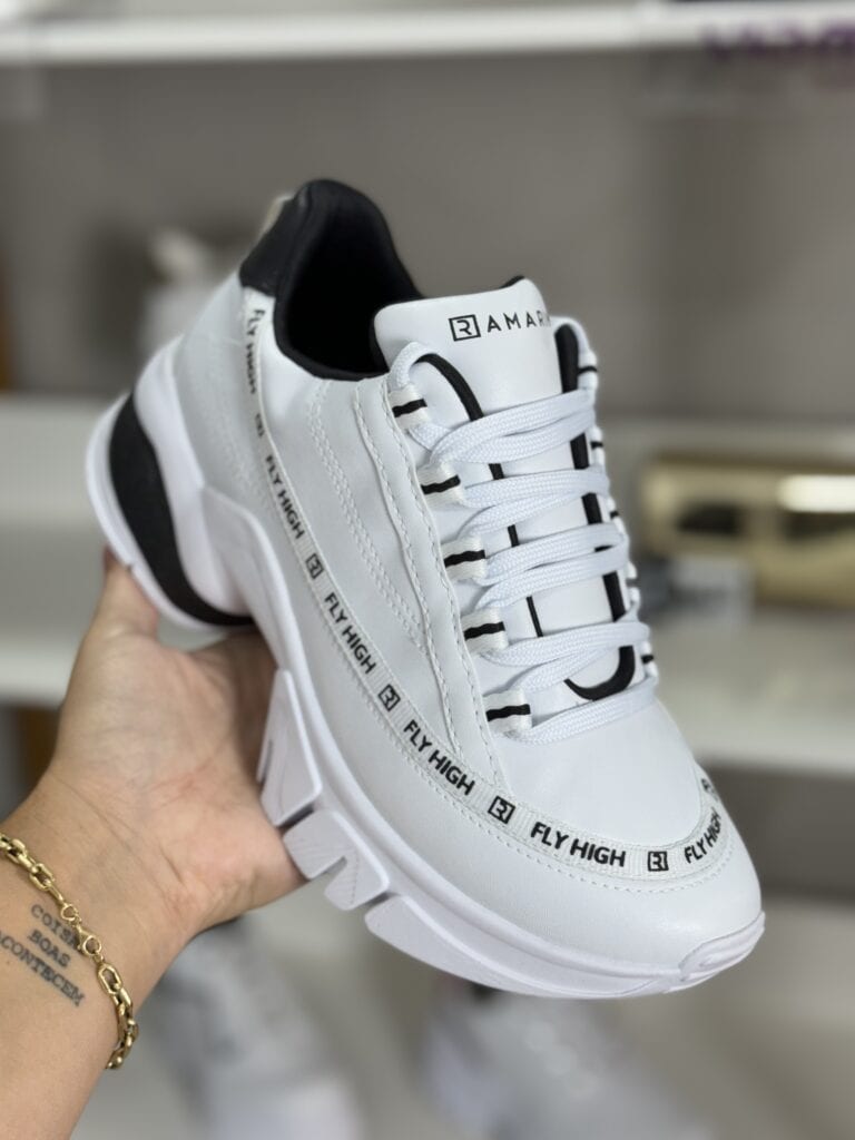 tênis snk branco com strass ramarim 24 77104