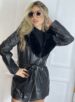 parka couro fake/courino elisabeth preto