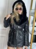 parka couro fake/courino elisabeth preto