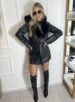 parka couro fake/courino elisabeth preto