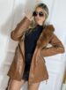 parka couro fake/courino elisabeth caramelo