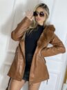 parka couro fake/courino elisabeth caramelo