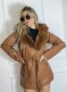 parka couro fake/courino elisabeth caramelo