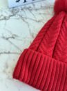 touca pompom vermelho liso