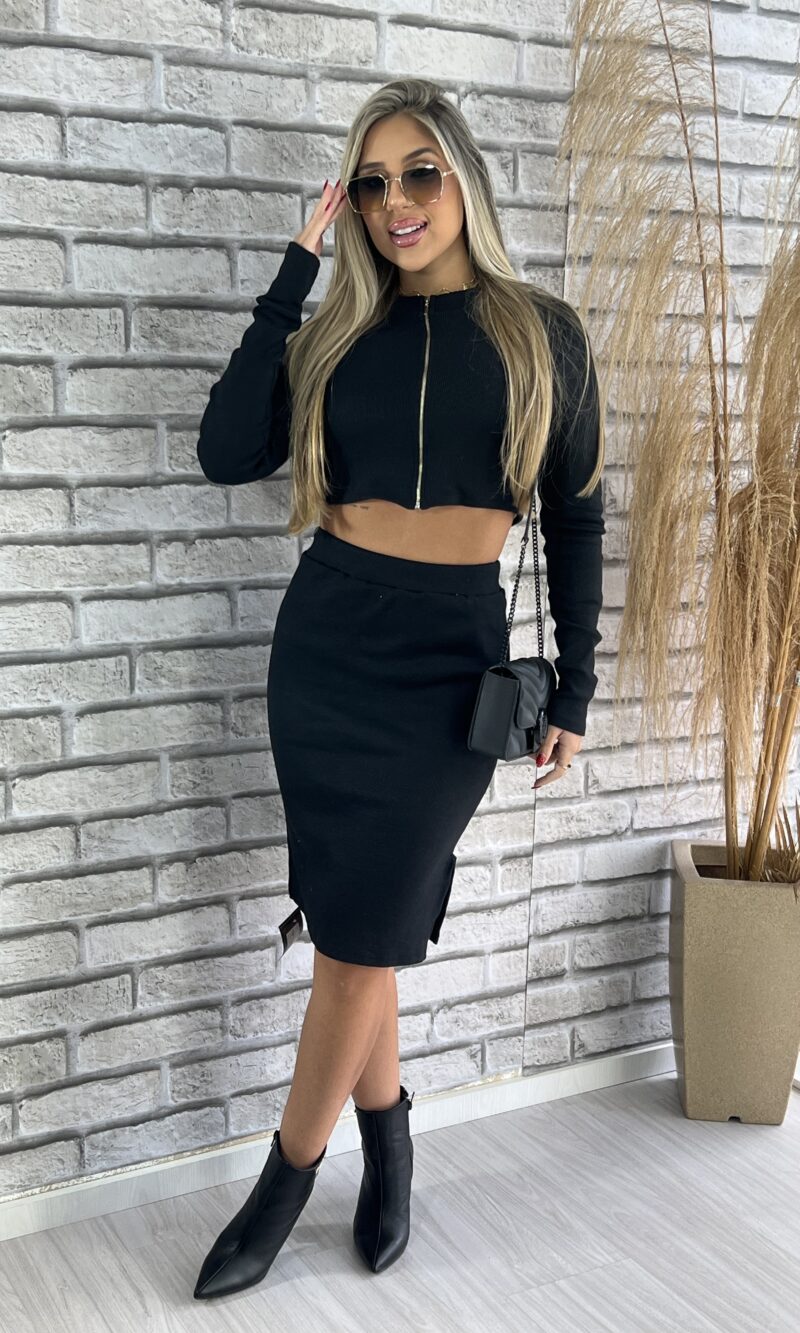 conjunto manga longa rosalie preto
