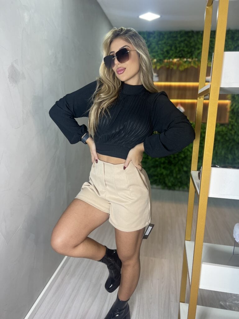 short alfaiataria zara beth bege