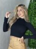 cropped canelado manga longa tuane preto