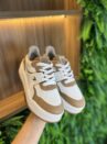 tênis casual branco/marrom via marte 061 007 05