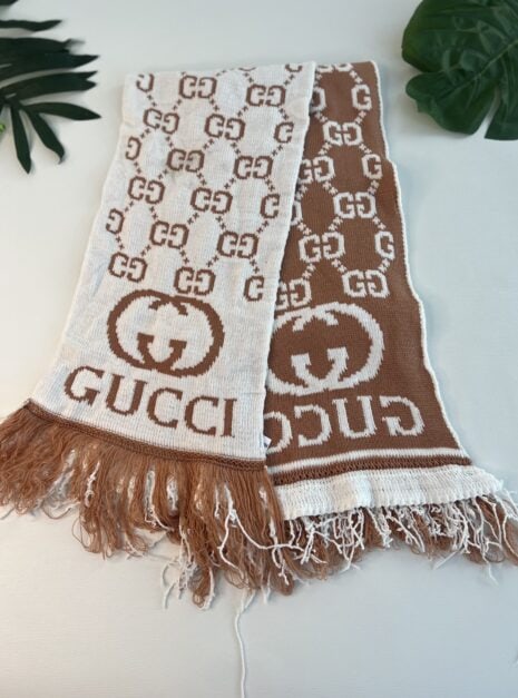 cachecol gu bege/branco