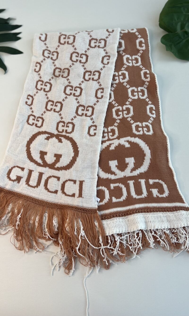 cachecol gu bege/branco