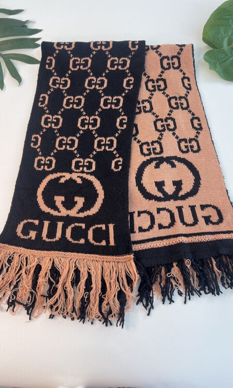 cachecol gu modal preto/bege