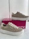 tênis casual bege dourado via marte