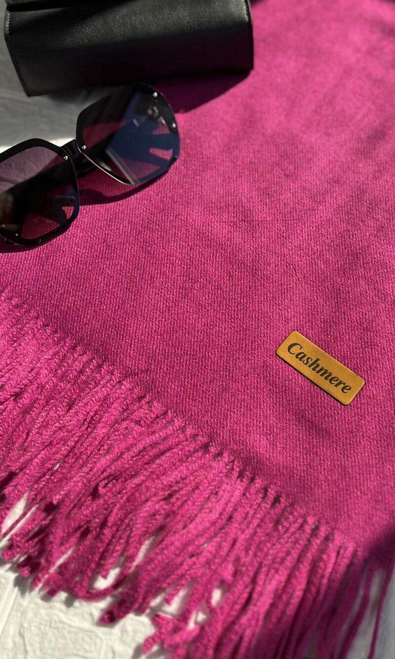 lenço flanelado liso rosa pink