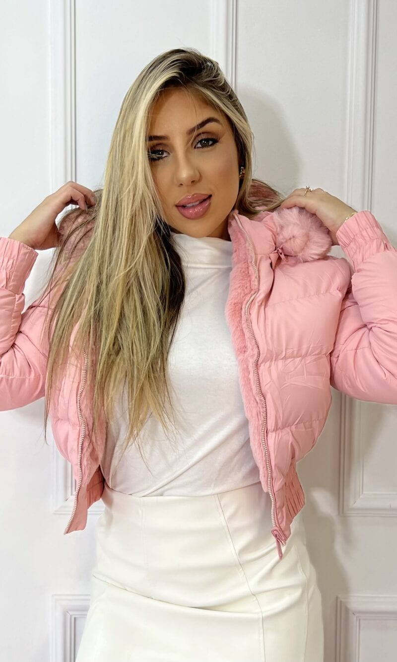 jaqueta puffer reversível laura rosa