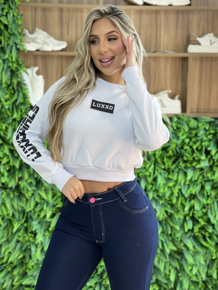 cropped moletom luxxo branco