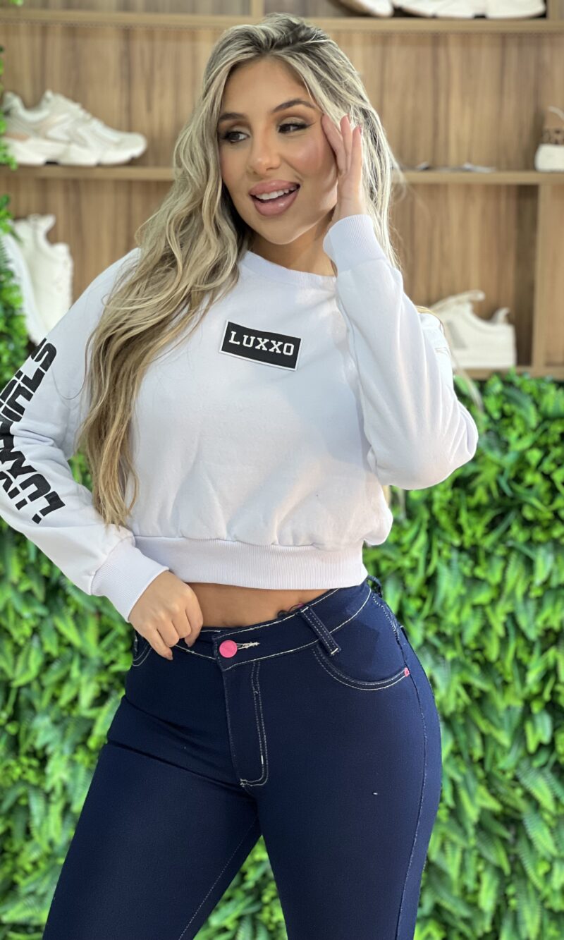 cropped moletom luxxo branco