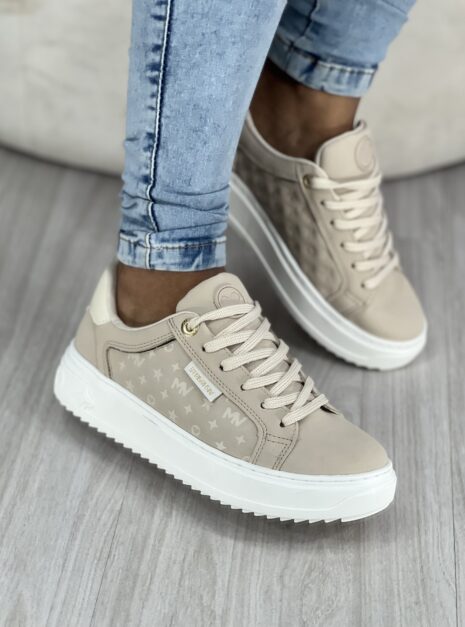 tênis casual bege dourado via marte 055 006 02