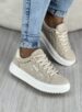tênis casual bege dourado via marte 055 006 02