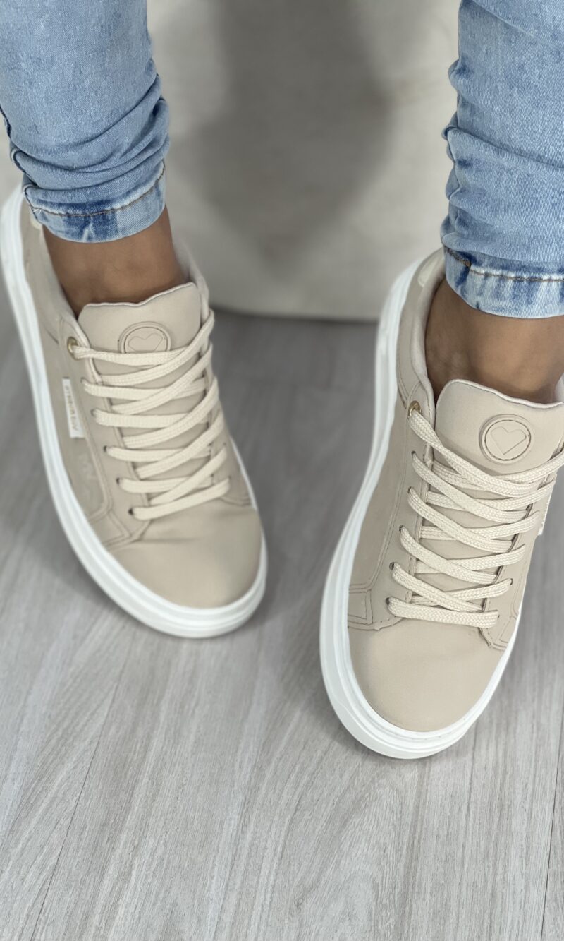 tênis casual bege dourado via marte 055 006 02 tênis casual bege dourado via marte 055 006 02