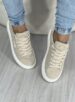 tênis casual bege dourado via marte 055 006 02