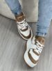 tênis casual branco/marrom via marte 061 007 05