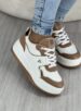 tênis casual branco/marrom via marte 061 007 05