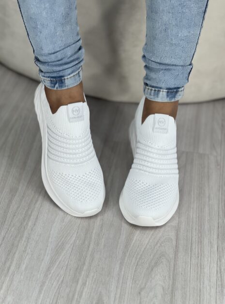 tênis knit branco via marte 23 19001 01