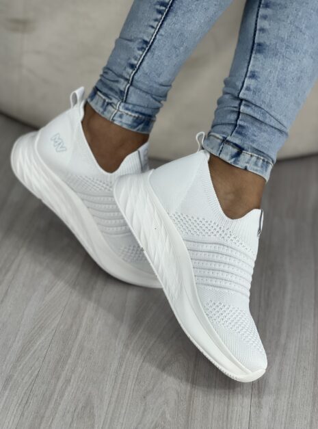 tênis knit branco via marte 23 19001 01