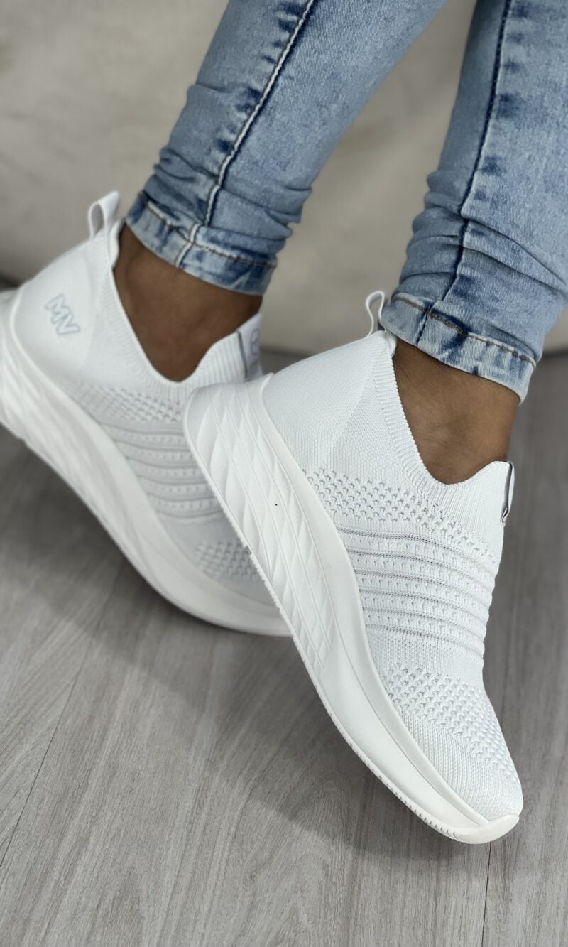 tênis knit branco via marte 23 19001 01 tênis knit branco via marte 23 19001 01