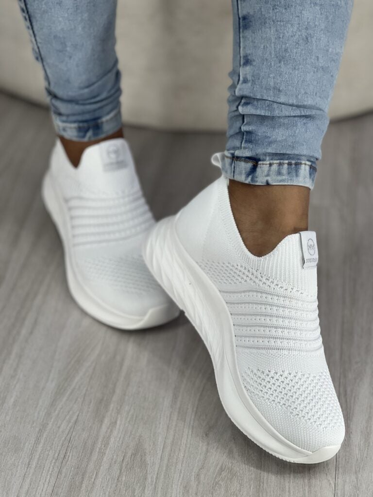 tênis knit branco via marte 23 19001 01 tênis knit branco via marte 23 19001 01