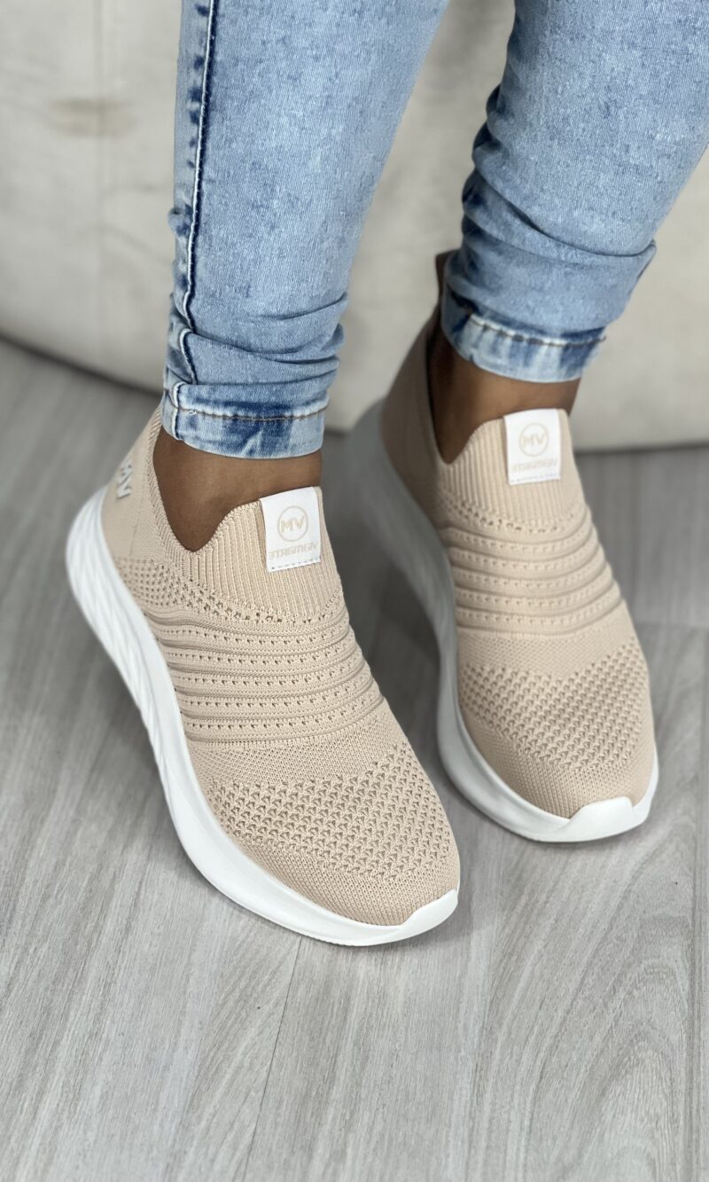 tênis knit aveia via marte 23 19001 01