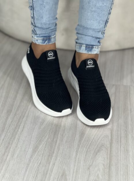 tênis knit via marte preto via marte 23 19001 01