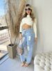 cropped manga longa mariluz creme