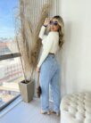 cropped manga longa mariluz creme