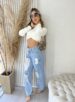 cropped manga longa mariluz creme