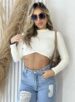 cropped manga longa mariluz creme