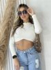 cropped manga longa mariluz creme