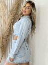 saia jeans paty lavagem clara