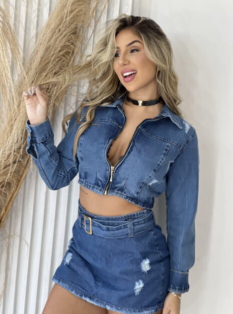 jaqueta jeans gabi lavagem escuro